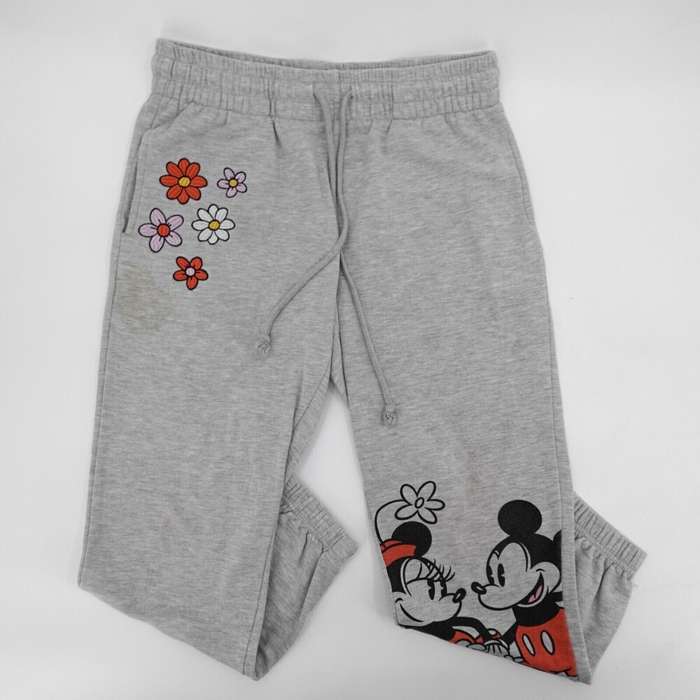 Disney Mickey Mouse Friends Pants Joggers Womens Pull On Elastic Waist Graphic